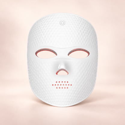 Front view of the Lumière Red white LED face mask